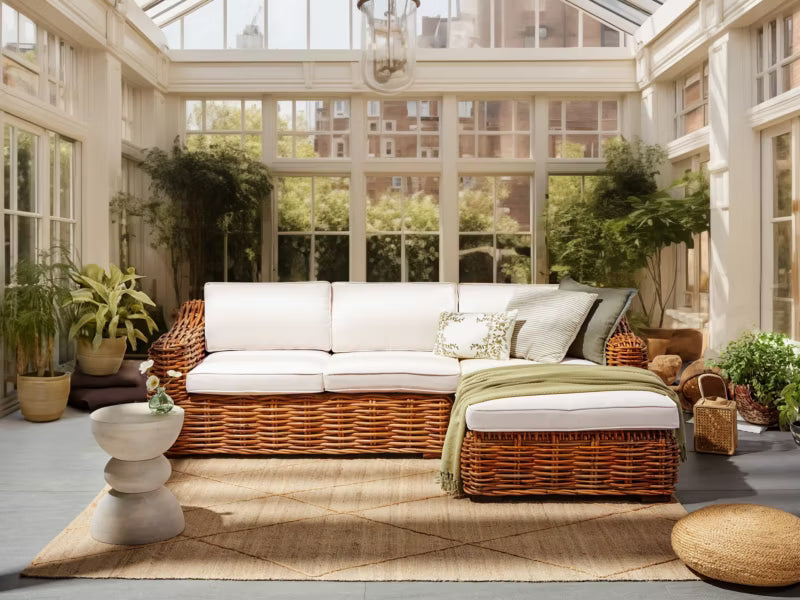 Havehjørnesofa Briatico 230x150 cm Natur Rattan