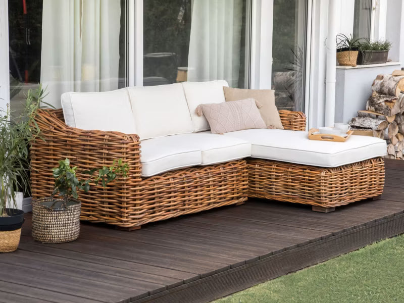 Havehjørnesofa Briatico 230x150 cm Natur Rattan