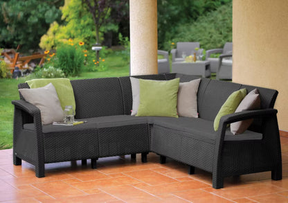Havehjørnesofa Corfu Relax 190x190 cm Grafitgrå
