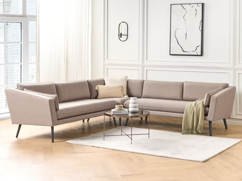 Havehjørnesofa Loretello 5-Personers 243x243 cm Beige