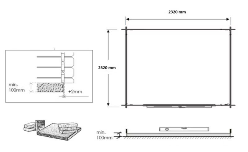 Havehus 2,50x2,50 m 28 mm Træ Natur DOM521