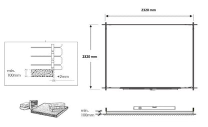 Havehus 2,50x2,50 m 28 mm Træ Natur DOM521