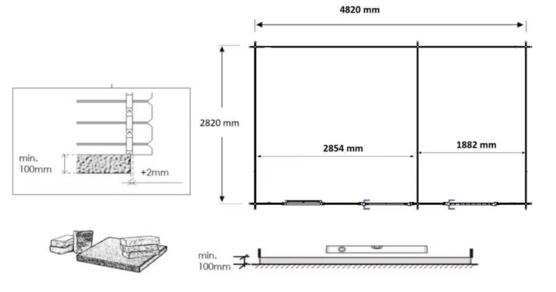 Havehus 5x3 m 28 mm Træ Natur