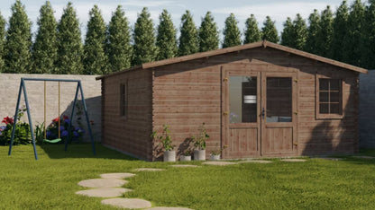 Havehus 5x5 m 28 mm Træ Imprægneret Brun 25 m²