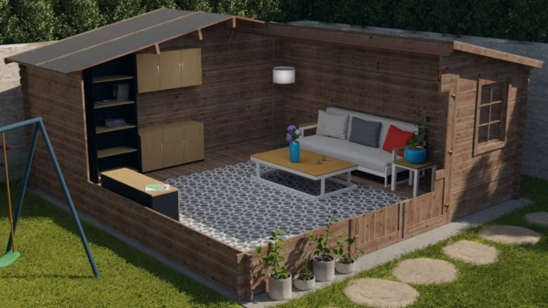 Havehus 5x5 m 28 mm Træ Imprægneret Brun 25 m²