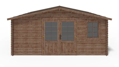 Havehus 5x5 m 28 mm Træ Imprægneret Brun 25 m²