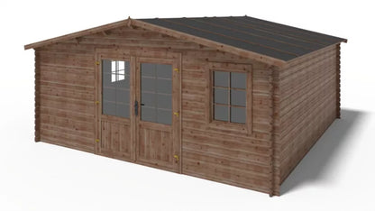 Havehus 5x5 m 28 mm Træ Imprægneret Brun 25 m²