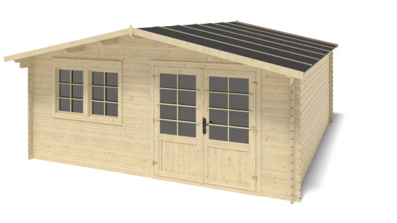 Havehus 5x5 m Træ 34 mm Natur