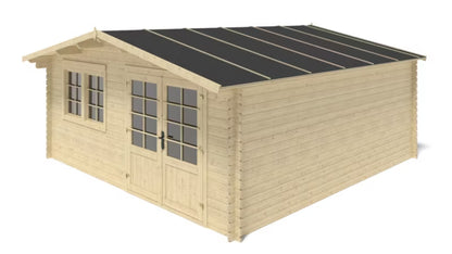 Havehus 5x5 m Træ 34 mm Natur