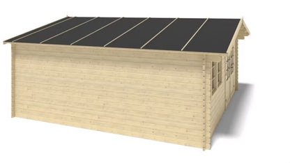 Havehus 5x5 m Træ 34 mm Natur