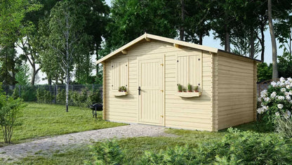 Havehus DOM337 4x3 m Træ Natur 12 m²