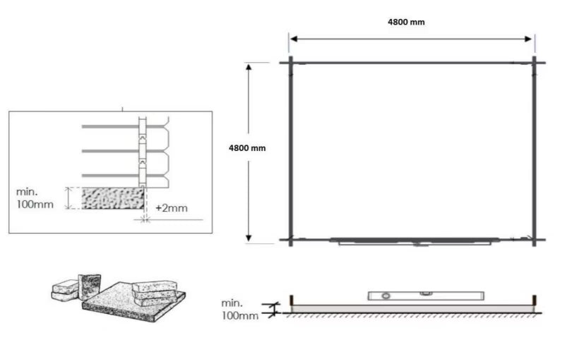 Havehus DOM612 5x5 m 40 mm Natur