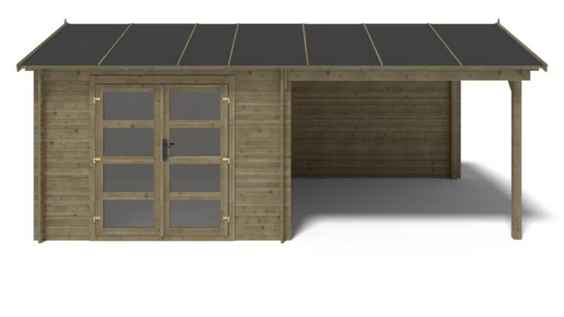 Havehus DOM718 5,79x3 m Trykimprægneret Gran