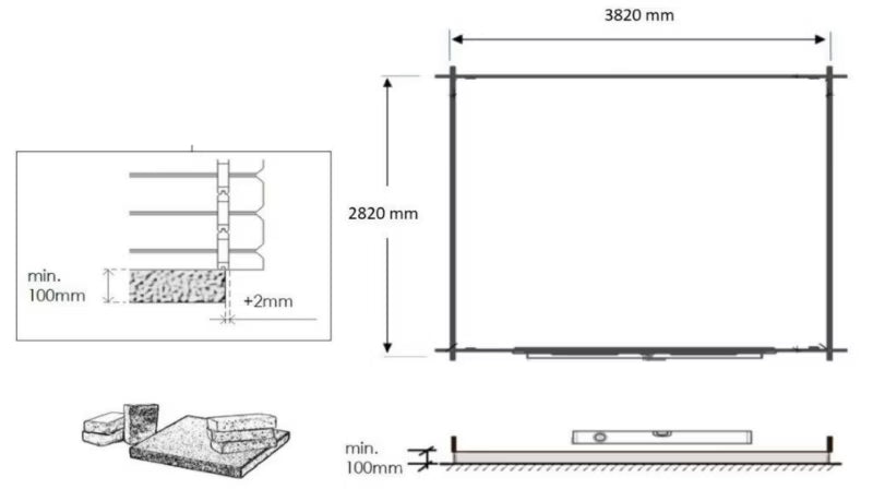 Havehus Træ DOM418 4x3 m 28 mm Brun 12 m²