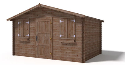 Havehus Træ DOM418 4x3 m 28 mm Brun 12 m²
