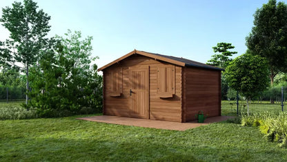 Havehus Træ DOM418 4x3 m 28 mm Brun 12 m²