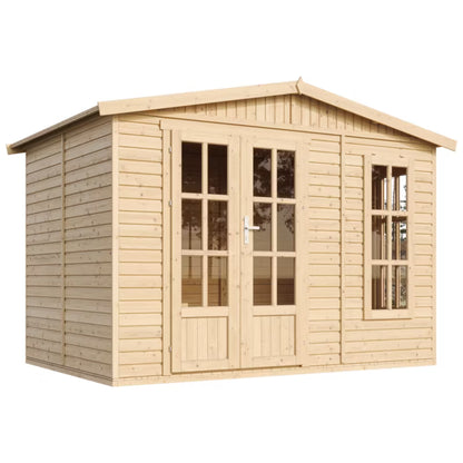 Havehus Træ M334FB 332x222 cm Natur 6 m²