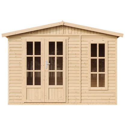 Havehus Træ M334FB 332x222 cm Natur 6 m²
