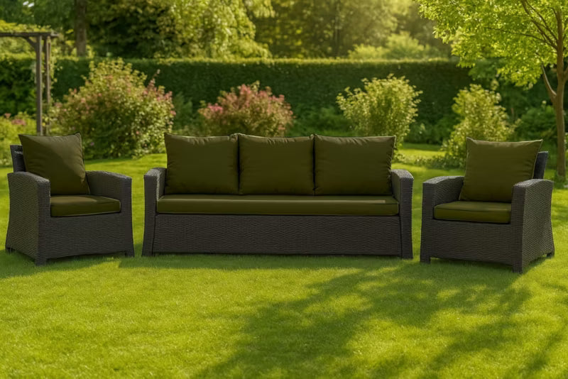 Havehynde til 3-Personers Rattan Sofa 160x50 cm Grøn