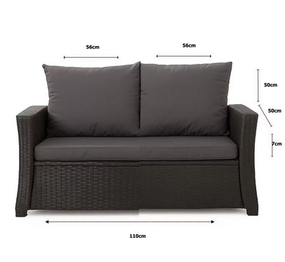 Havehynde til Rattansofa 110x50 cm Antracitgrå