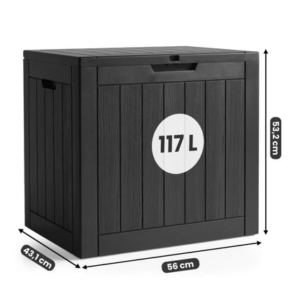 Havehyndeboks 117 Liter Sort Plastik
