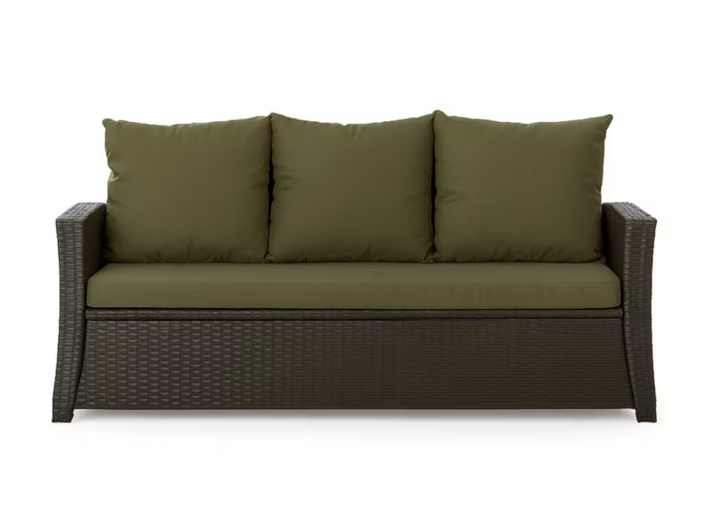 Havehynder til 3-Personers Rattan Sofa 160x60 cm Grøn