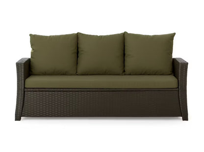 Havehynder til 3-Personers Rattan Sofa 160x60 cm Grøn