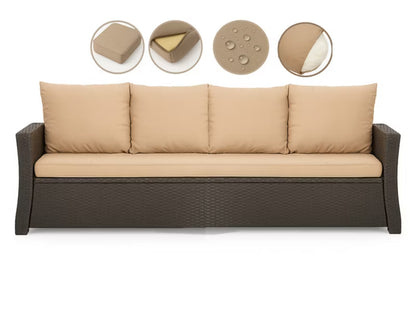Havehynder til 3-Personers Rattan Sofa 180x60 cm Beige