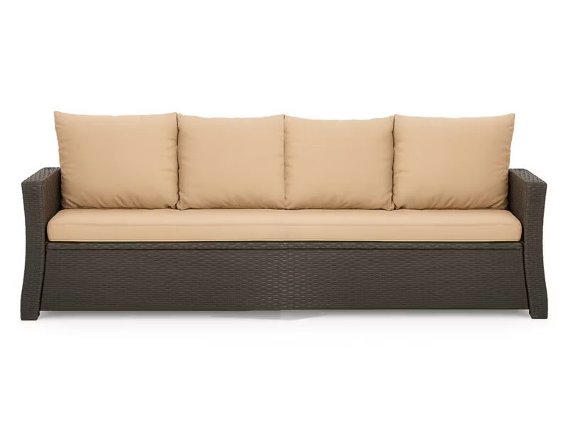 Havehynder til 3-Personers Rattan Sofa 180x60 cm Beige