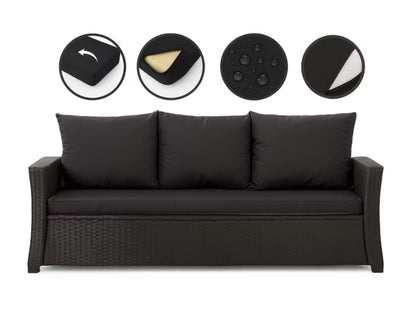 Havehynder til 3-Personers Sofa 160x60 cm Sort