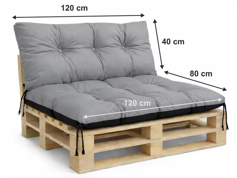 Havehynder til Pallemøbler 120x80 cm Grå Vandtæt 2 Stk
