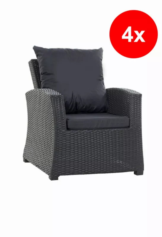 Havehynder til Polyrattan 56x52 cm Sort 4 Sæt
