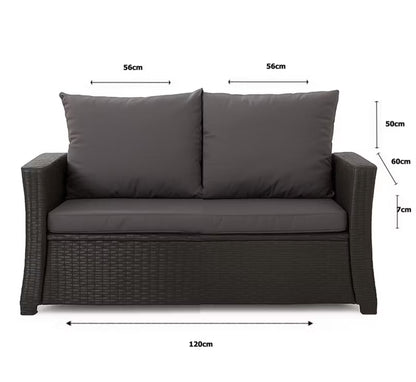 Havehynder til Rattan Sofa 120x60 cm Antracitgrå