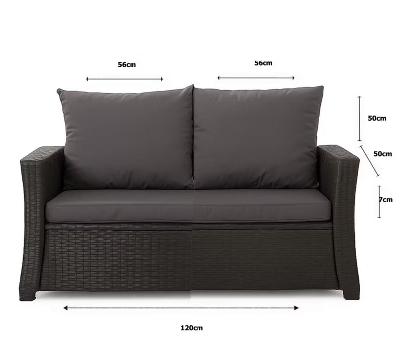 Havehynder til Rattansofa 120x50 cm Antracit