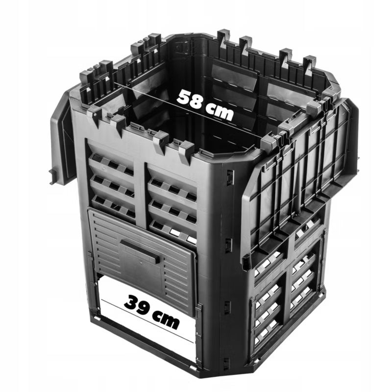 Havekompostbeholder 360 Liter Sort Modulær