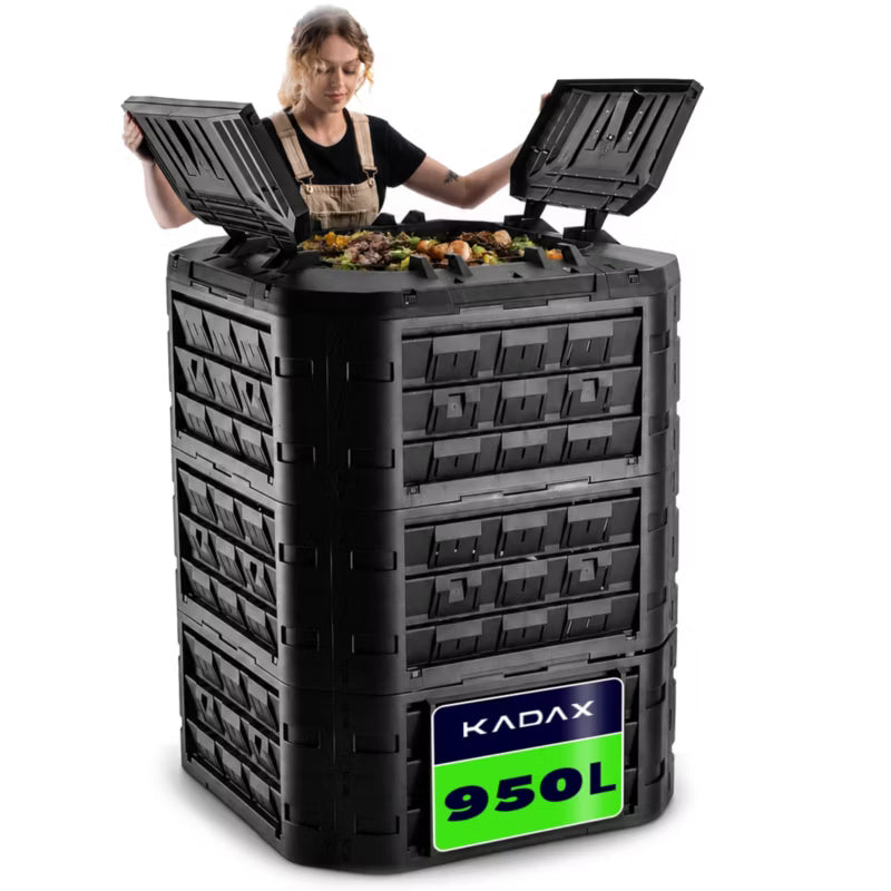 Havekompostbeholder Modulær 950 Liter Sort