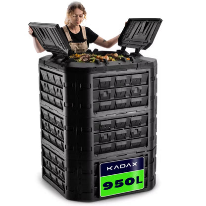 Havekompostbeholder Modulær 950 Liter Sort