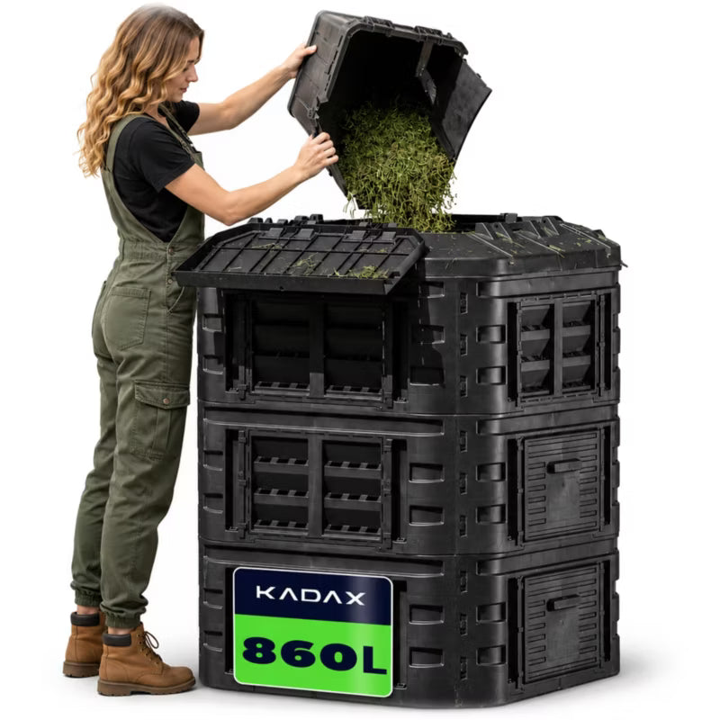 Havekompostbeholder Modulopbygget 860 Liter Sort