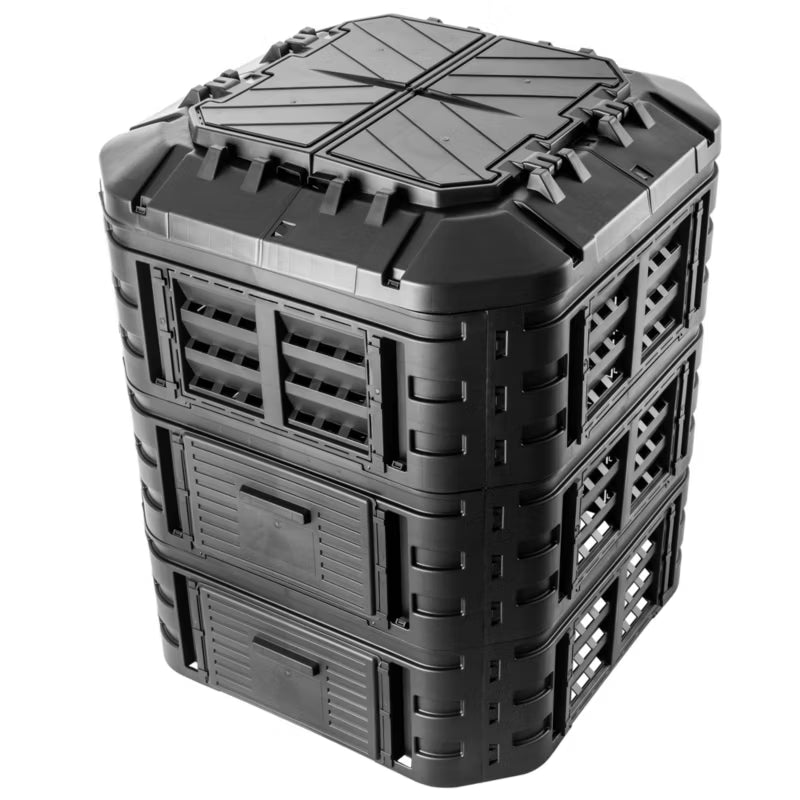 Havekompostbeholder Modulopbygget 860 Liter Sort