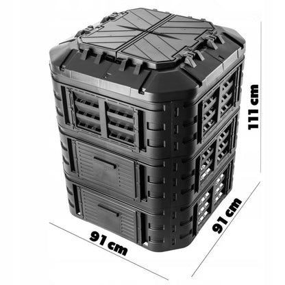 Havekompostbeholder Modulopbygget 860 Liter Sort