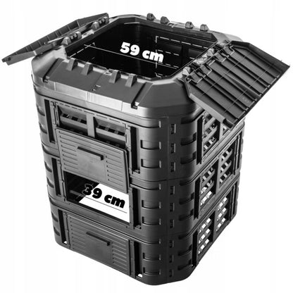 Havekompostbeholder Modulopbygget 860 Liter Sort