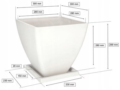 Havekrukke Komposit 28 cm Hvid med Underskål
