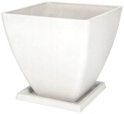 Havekrukke Komposit 28 cm Hvid med Underskål
