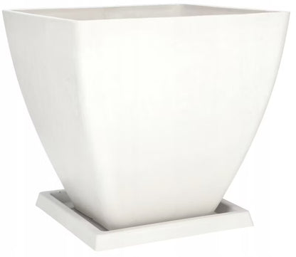 Havekrukke Komposit 28 cm Hvid med Underskål