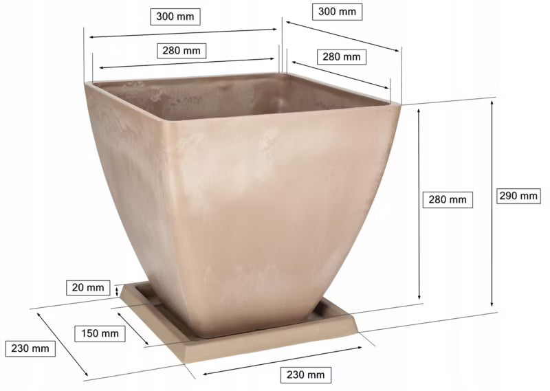 Havekrukke Komposit 28 cm med Underskål