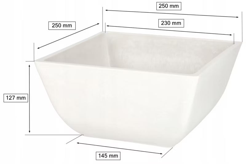 Havekrukke Komposit Frostsikker 25x25 cm Hvid