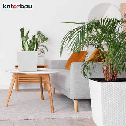 Havekrukke Rattan 17x17 cm Hvid 2 Stk.