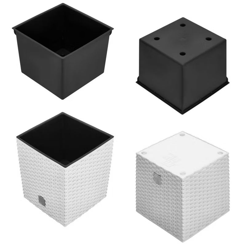 Havekrukke Rattan 17x17 cm Hvid 2 Stk.