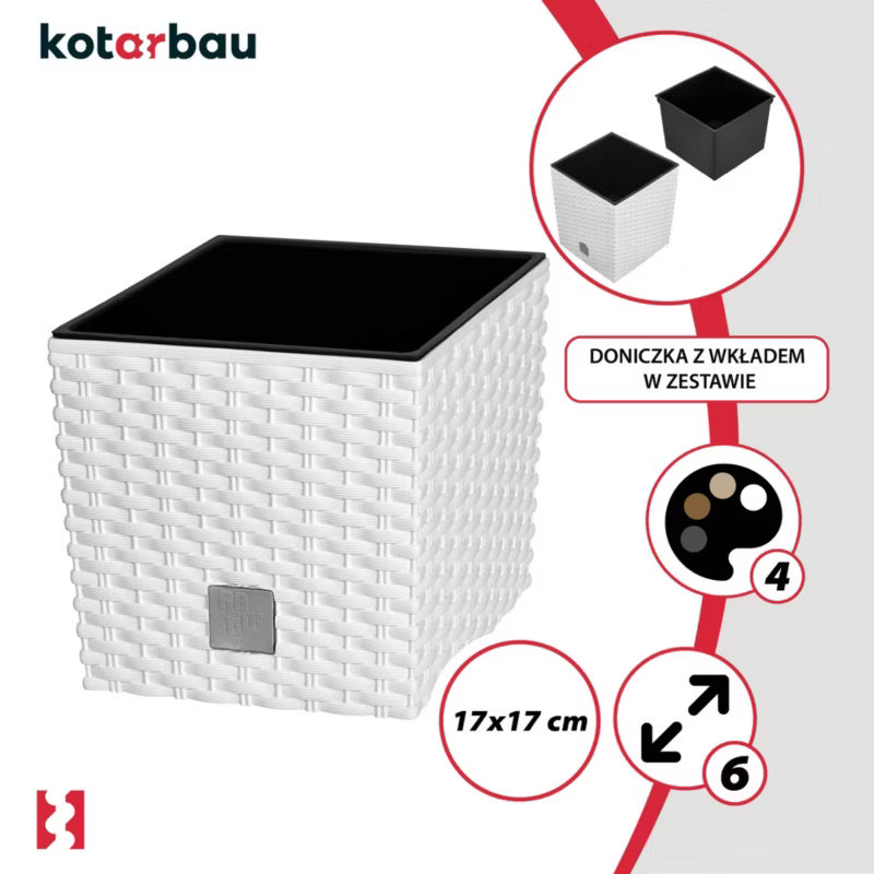 Havekrukke Rattan 17x17 cm Hvid 2 Stk.