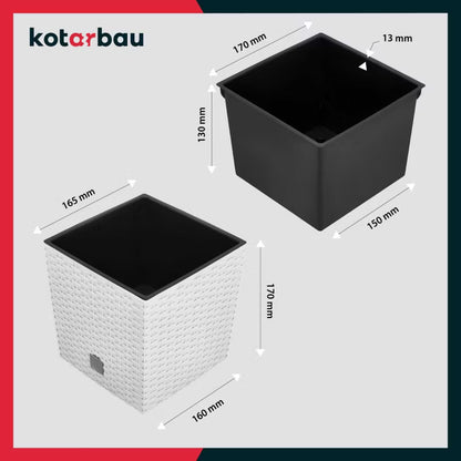 Havekrukke Rattan 17x17 cm Hvid 2 Stk.